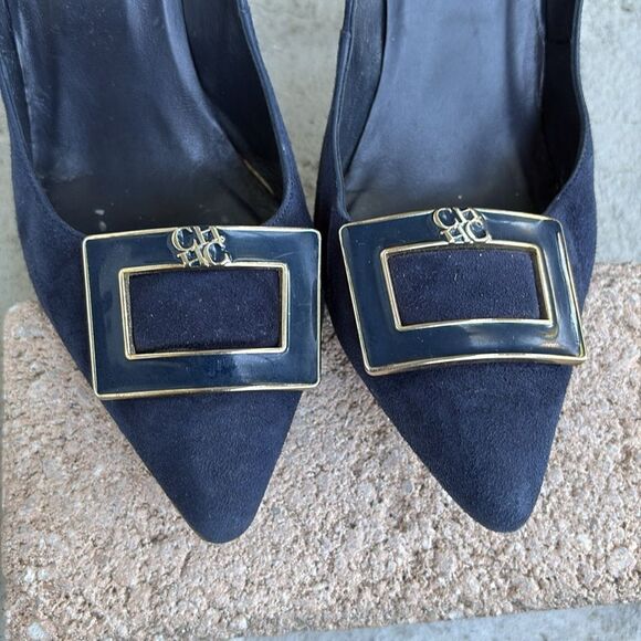 Carolina Herrera Blue Suede heels - Picture 4 of 9